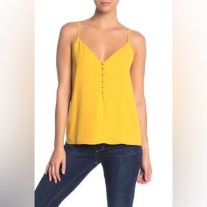 Yellow sweetheart tank with cushion buttons